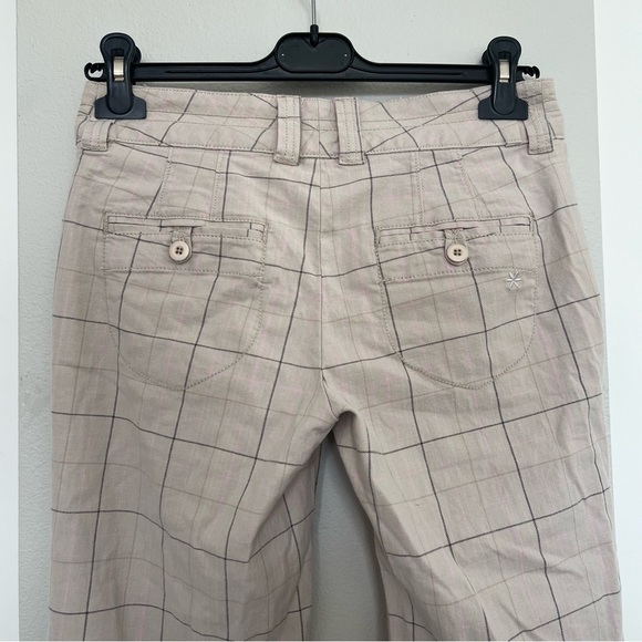 Vintage Y2K Low Rise Plaid Flare Trousers Pants - Tan Beige - Size 5 / Small - Picture 8 of 11